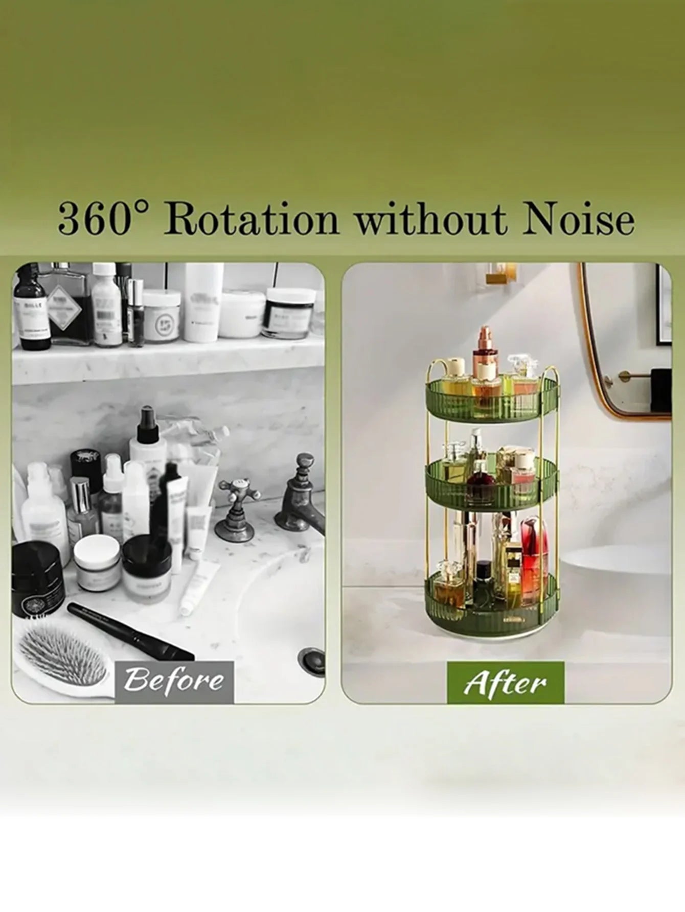 Three-Layer 360 Rotating Cosmetic Storage Rack