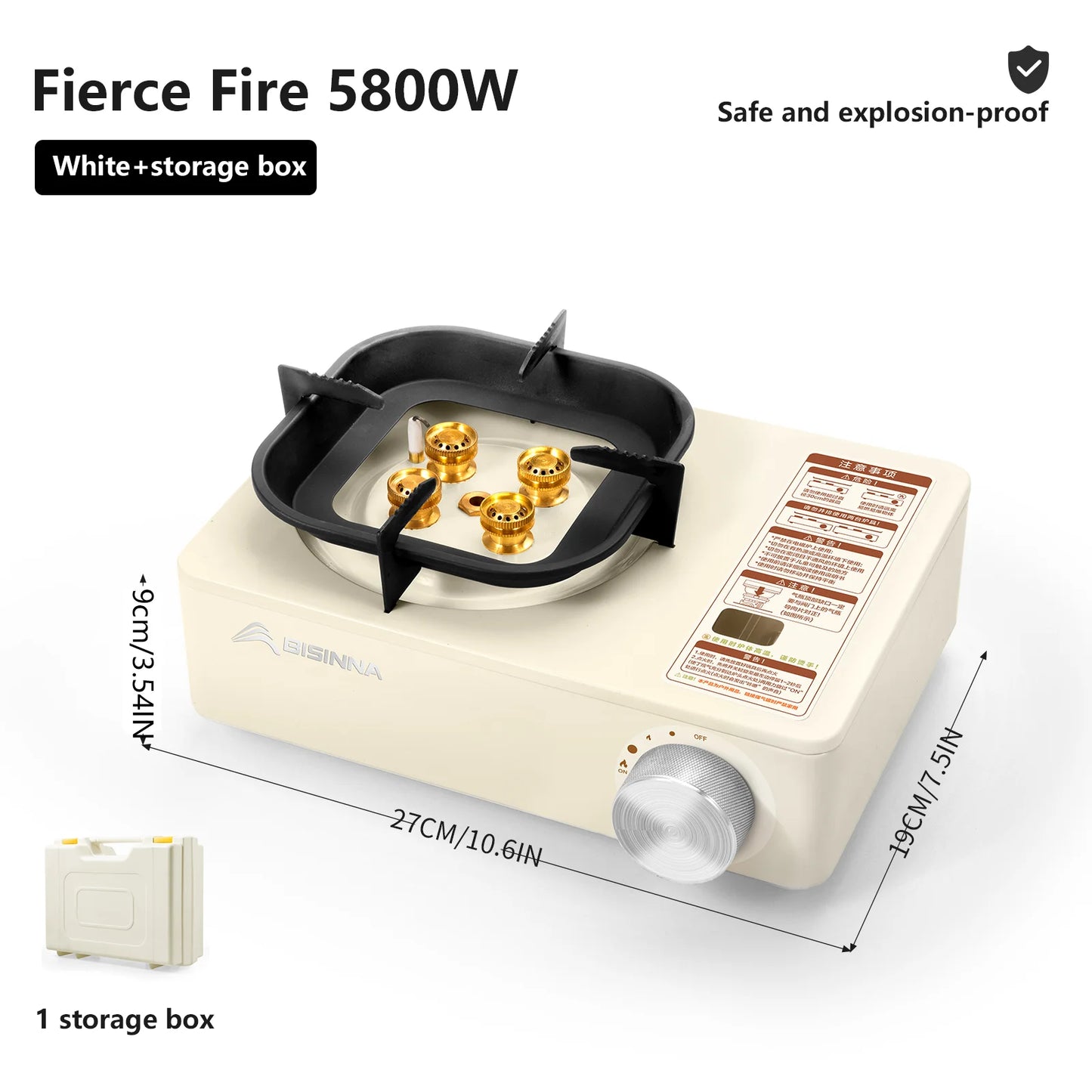BISINNA Camping Gas Stove 5800W High Firepower Portable Outdoor