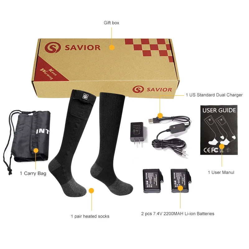 Snow Deer Winter Heated Sock Rechargeable Battery Thermal Stocking