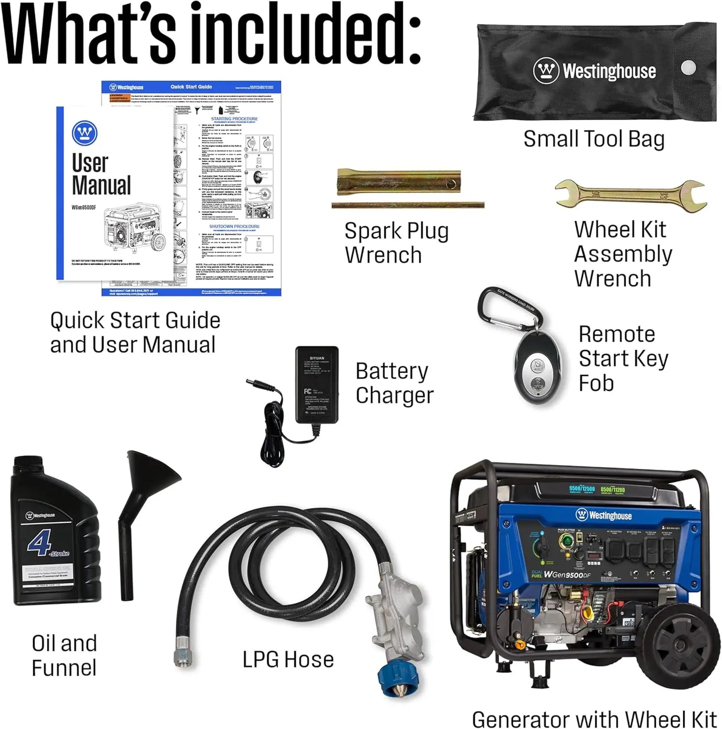 12500W Dual Fuel Portable Generator With Remote Start