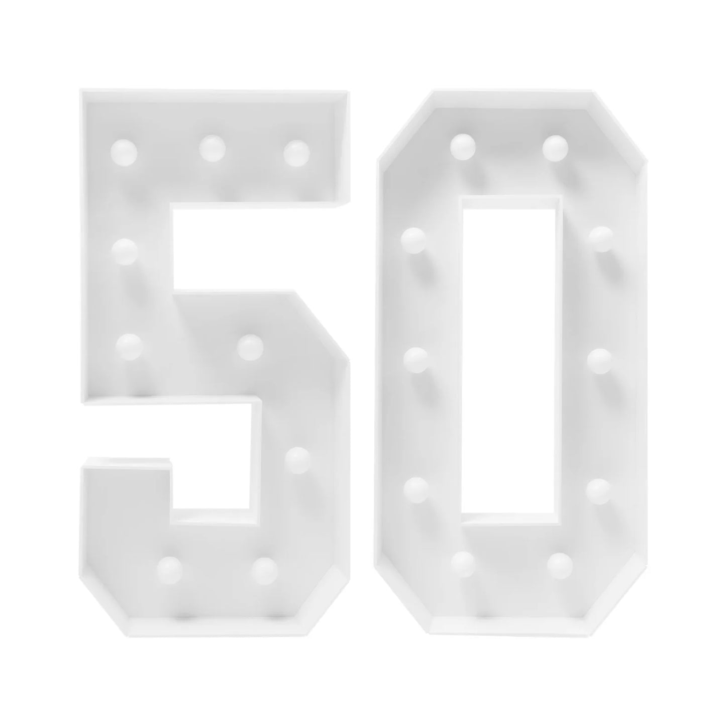 Bymaocar 50 Light Up Numbers Luminous Stereoscopic Birthday Frame