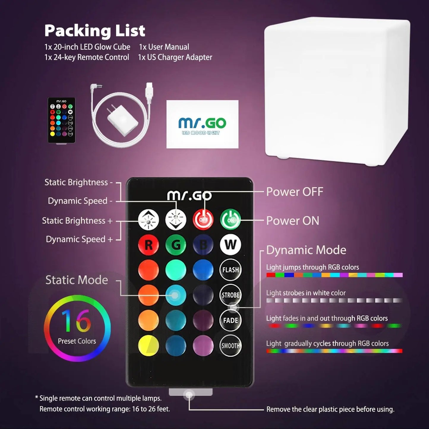 LED Cube Table Chair With Rechargeable Battery And Remote Control