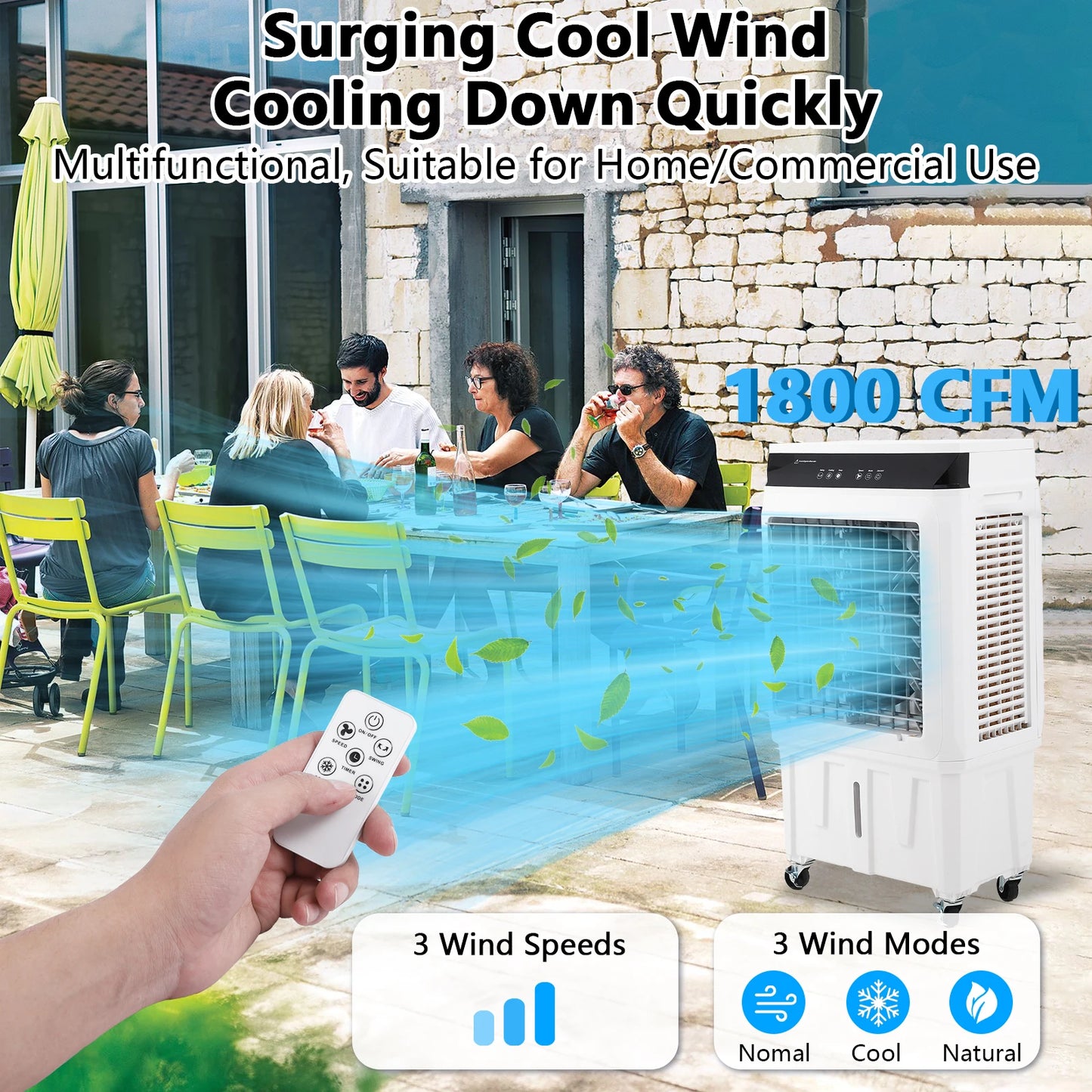acekool Evaporative Air Cooler 1800CFM Remote 12H Timer