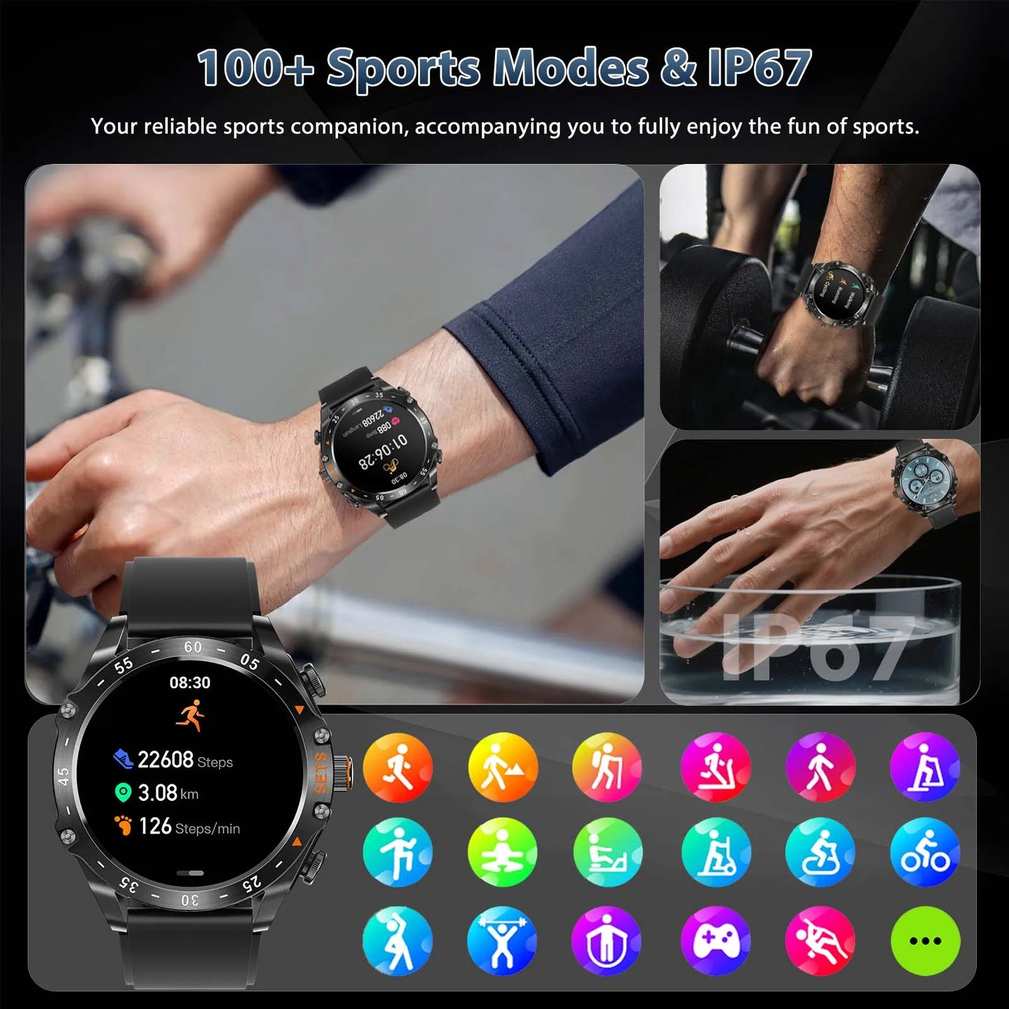 EIGIIS 2-In-1 Smart Watch With TWS Earbuds Heart Rate Tracker