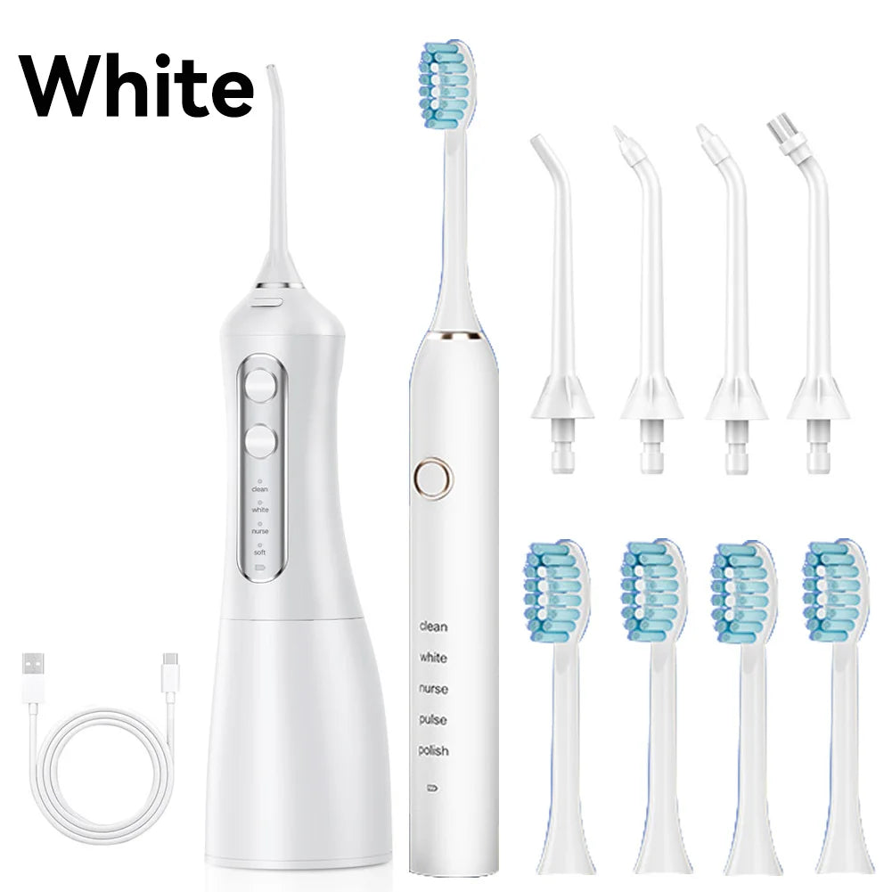 DLSOTE Sonic Oral Irrigator Electric Toothbrush Set Water Flosser