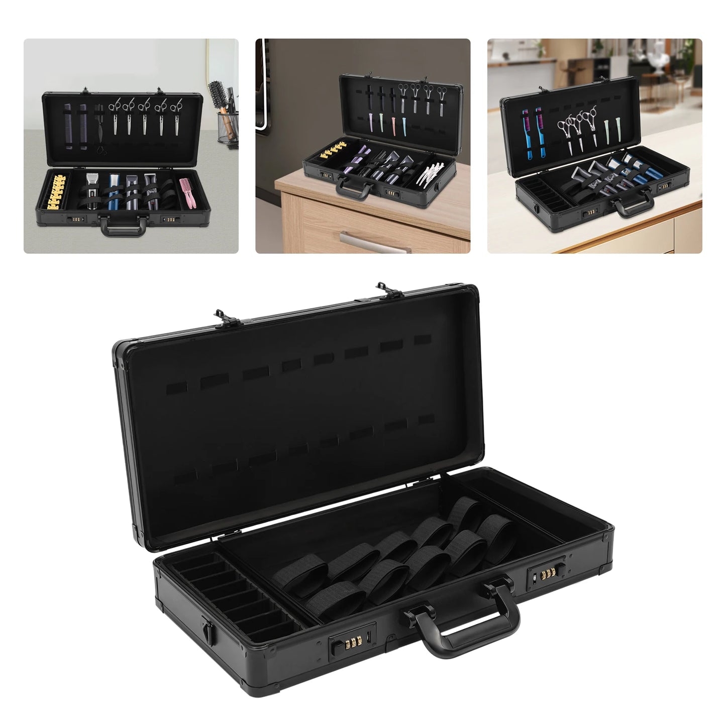 Barber Travel Case With Lock Waterproof Portable Hairdressing Tool Bag