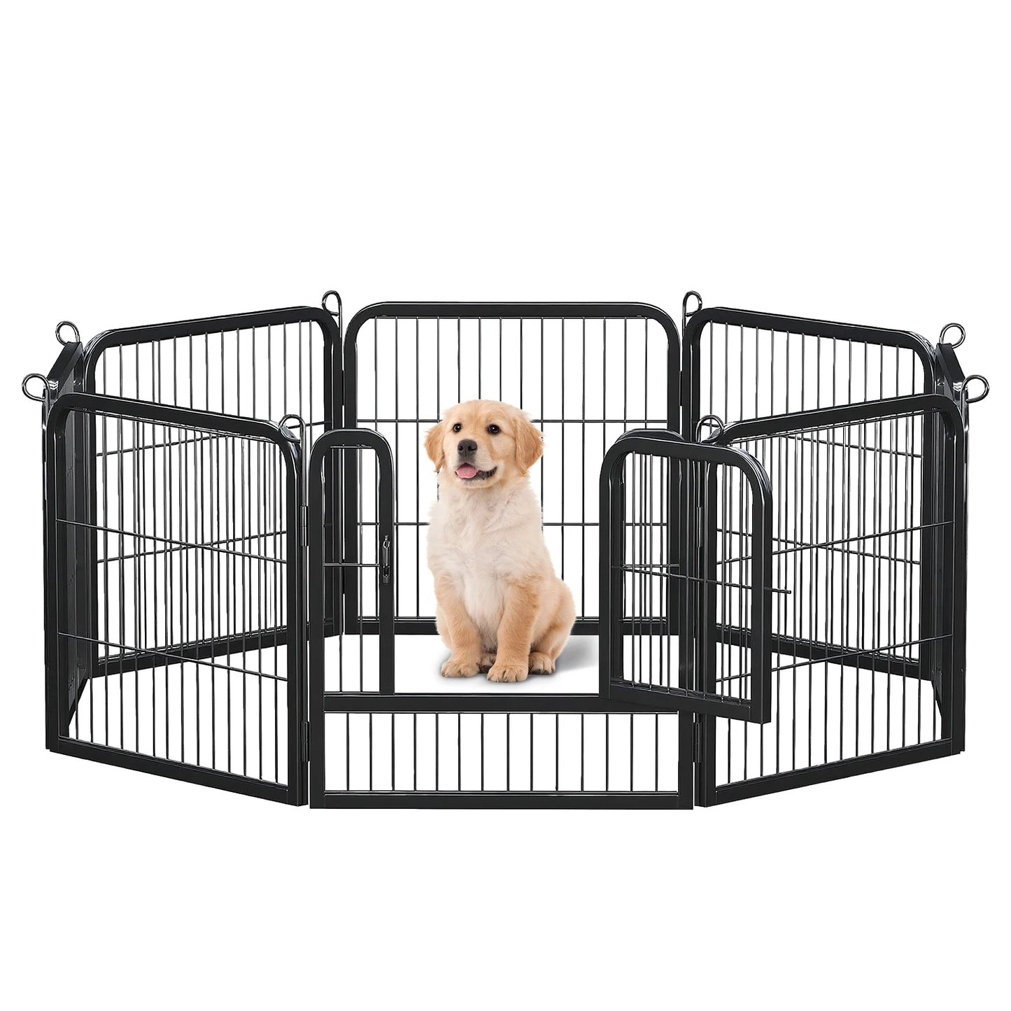 PEQULTI Heavy Duty Metal Puppy Playpen Eight Or Sixteen Panels