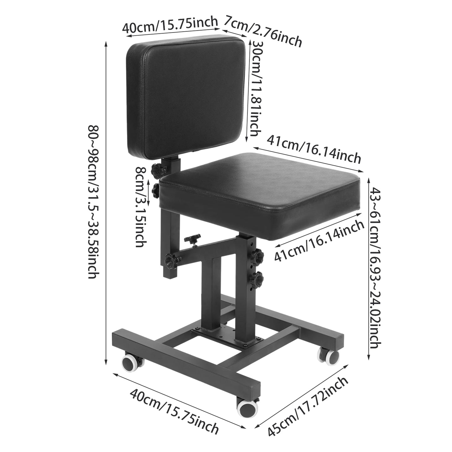 Adjustable Hair Chair For Tattoo Artists With Armrests And Foot Pads