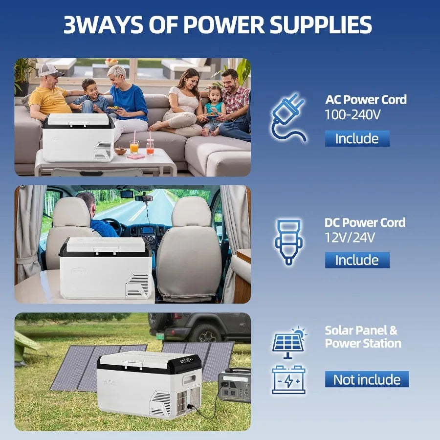 XMSJ 12V Car Refrigerator Portable Freezer with Reversible Door