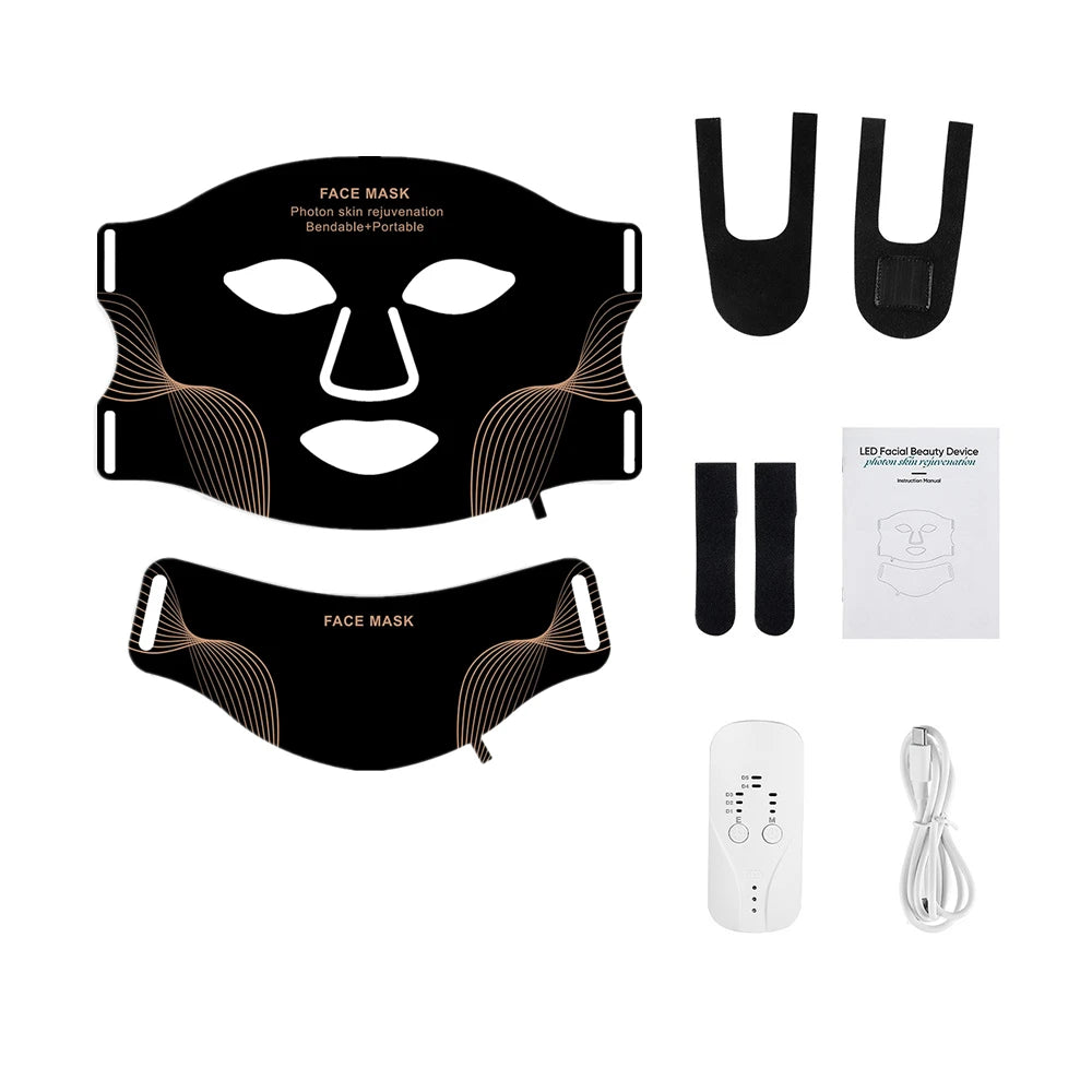 Foreverlily Silicone LED Mask With Neck Infrared Therapy