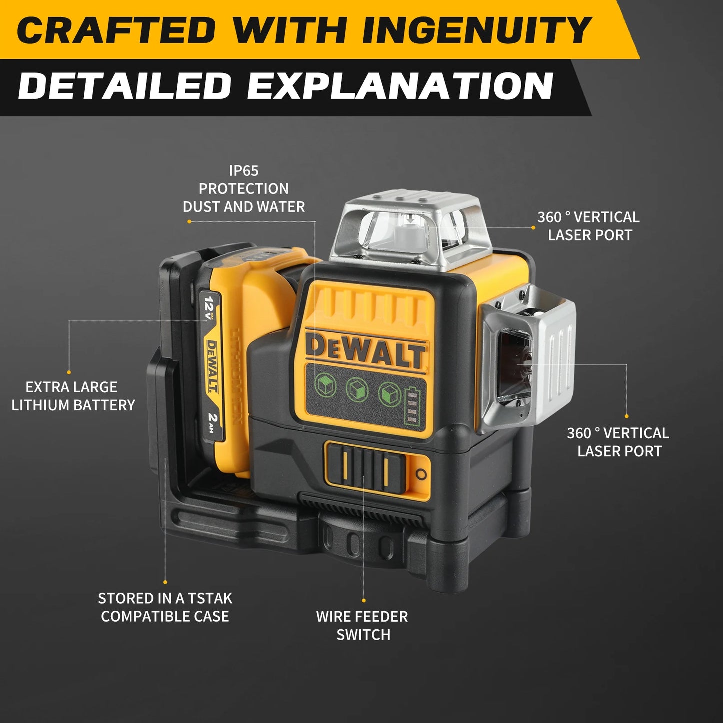 DEWALT DW089LG Laser Level With 360 Degree Green Lines