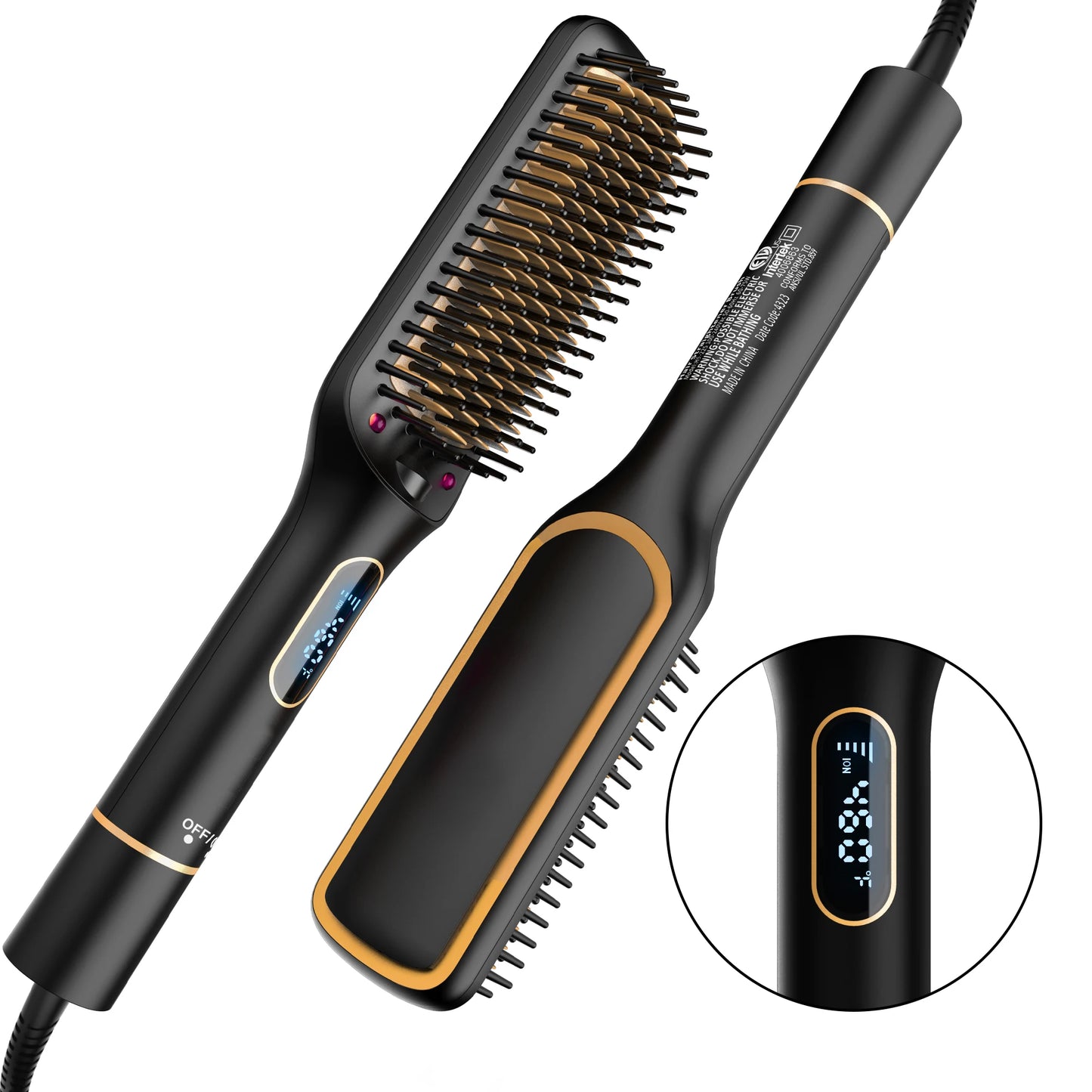 Nicebay Hair Straightener Brush LED Display Auto Off