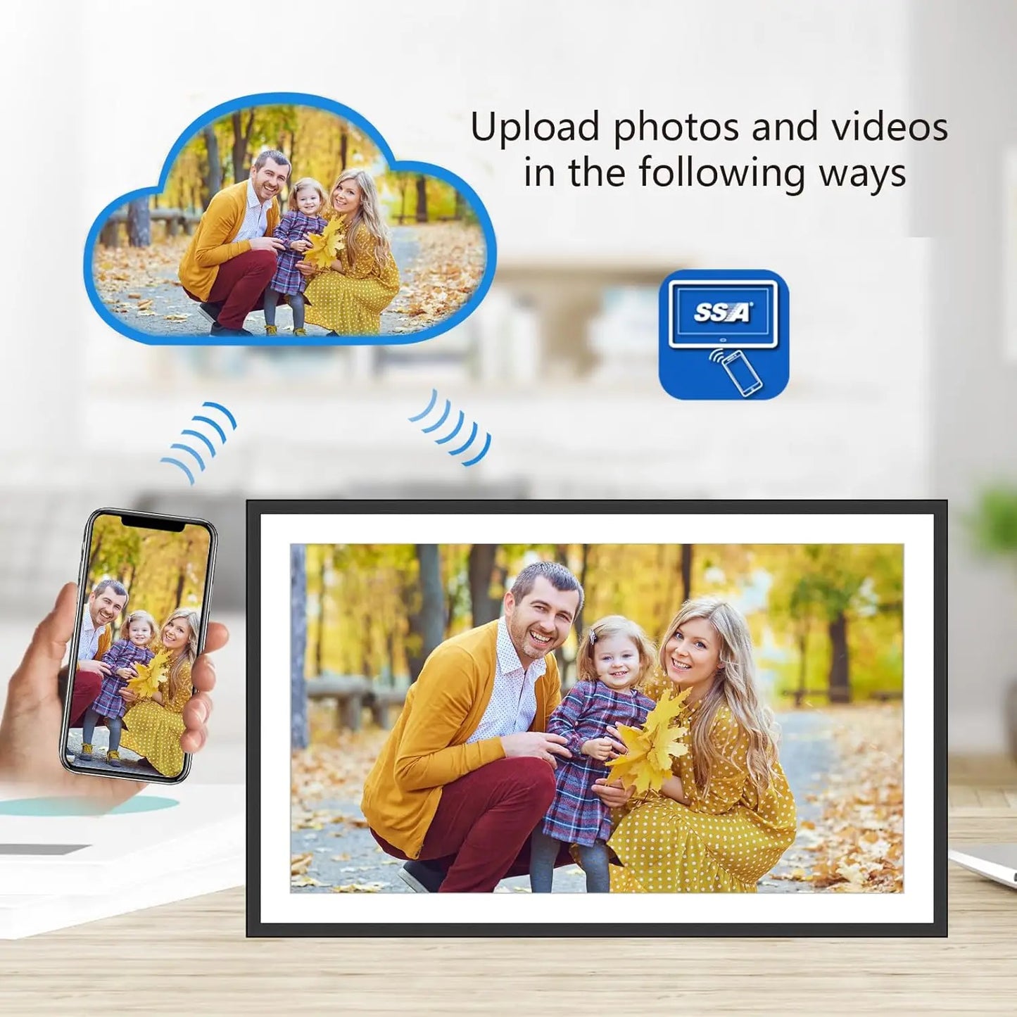 SSA 32GB WiFi Digital Photo Frame 1080P FHD Touch Screen