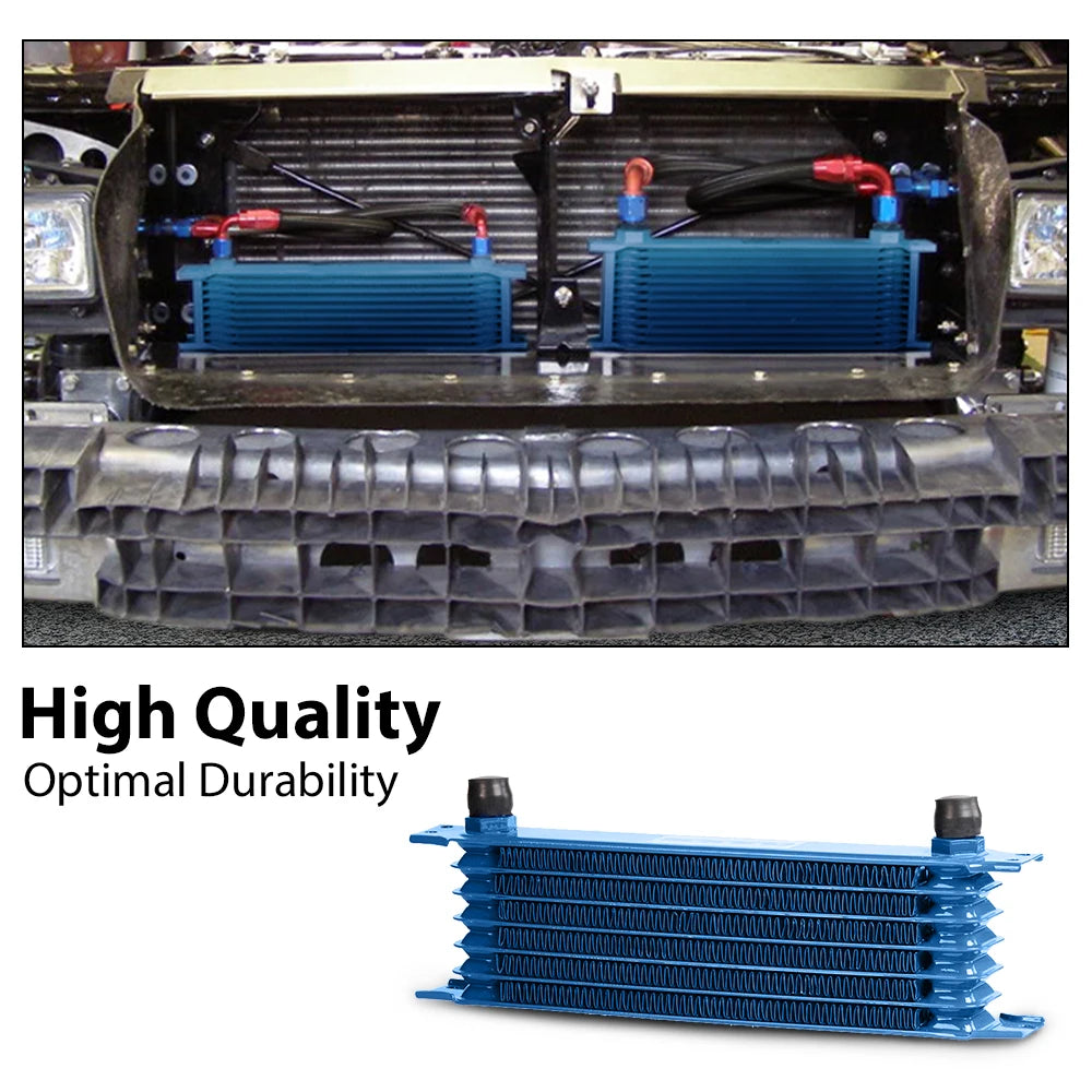 Universal 7 Row Engine Transmission Oil Cooler Aluminum