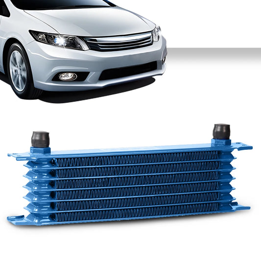Universal 7 Row Engine Transmission Oil Cooler Aluminum