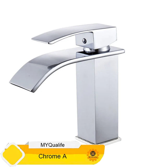 MYQualife Waterfall Vessel Faucet Single Hole Deck Mounted Mixer