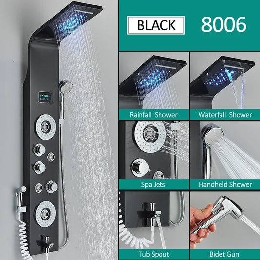 Quyanre LED Shower Panel Six Function Shower Column