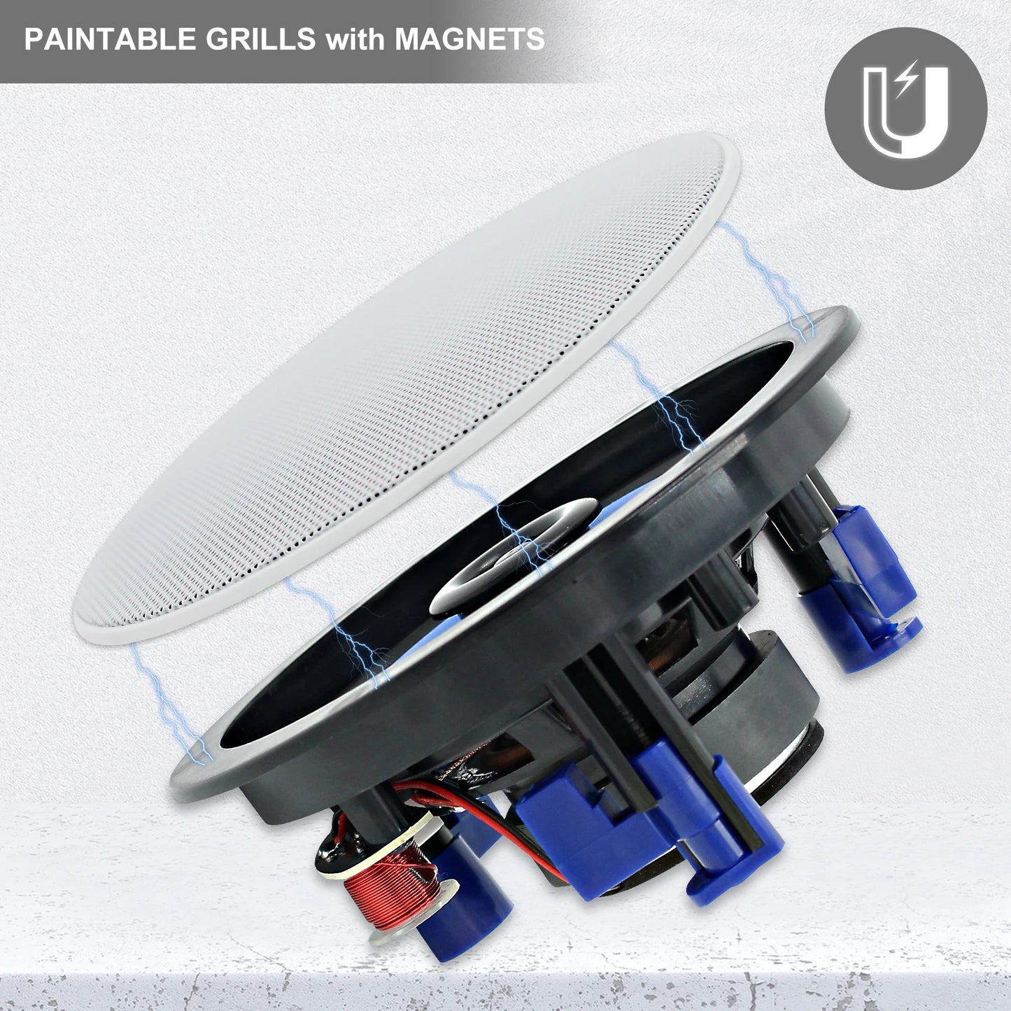 Herdio 320W 2-Way Flush Mount Ceiling Speakers For Home