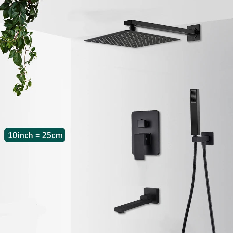 Quyanre Concealed In Wall Shower System With Tub Spout