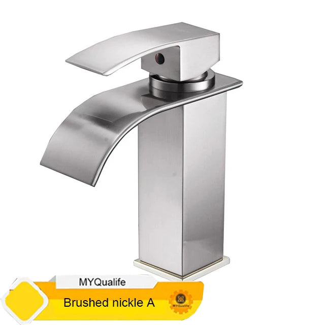 MYQualife Waterfall Vessel Faucet Single Hole Deck Mounted Mixer
