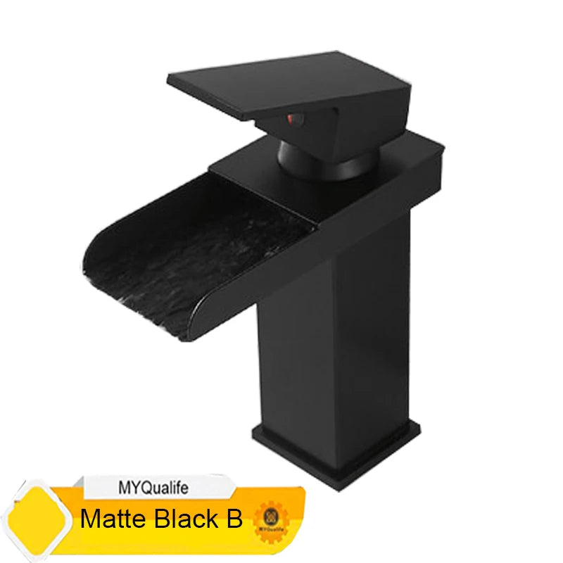 MYQualife Waterfall Vessel Faucet Single Hole Deck Mounted Mixer