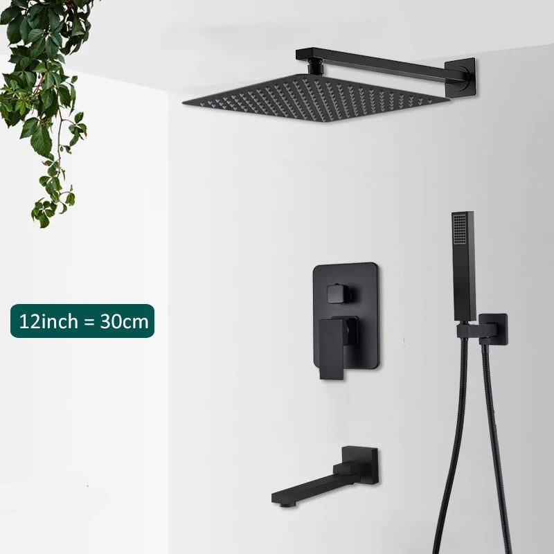 Quyanre Concealed In Wall Shower System With Tub Spout