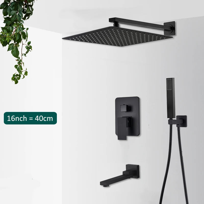 Quyanre Concealed In Wall Shower System With Tub Spout