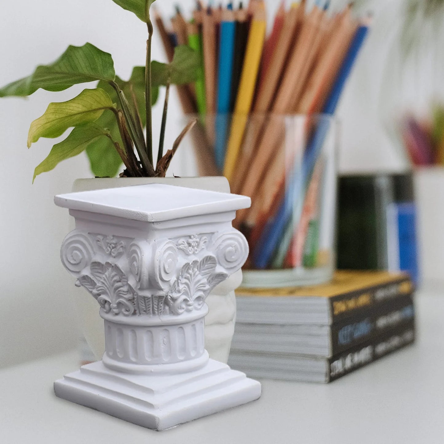 NONEM Nordic Roman Pillar Resin Garden Statue Ornament