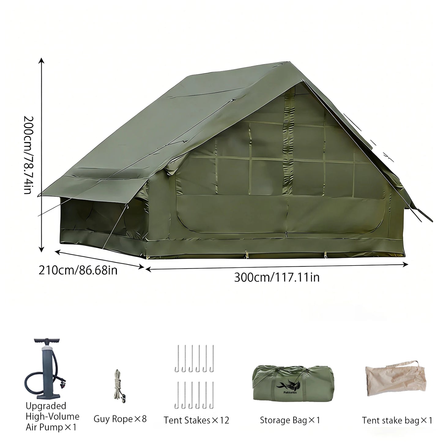 Pakicetus Inflatable Four-Season Camping Tent Water-Resistant Portable
