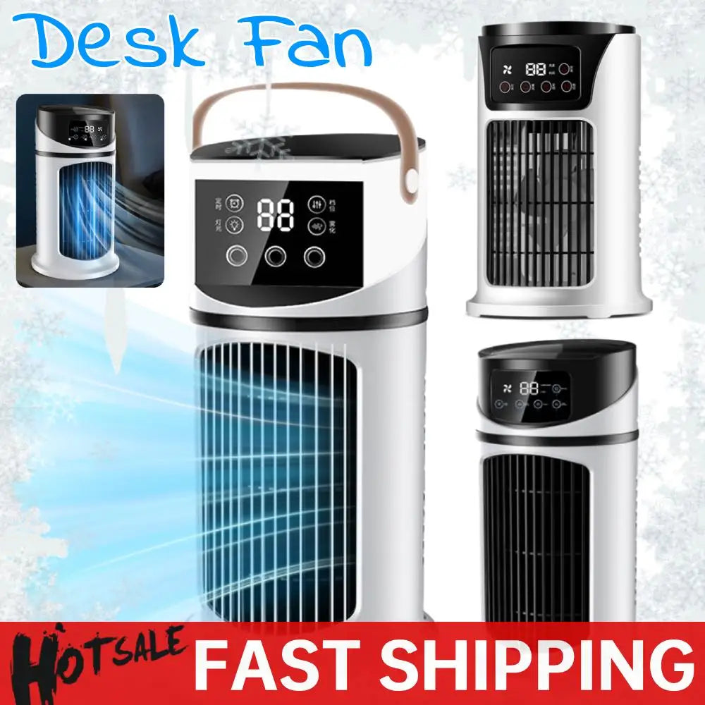 VKTECH Portable Desk Fan With Humidifier And USB Battery