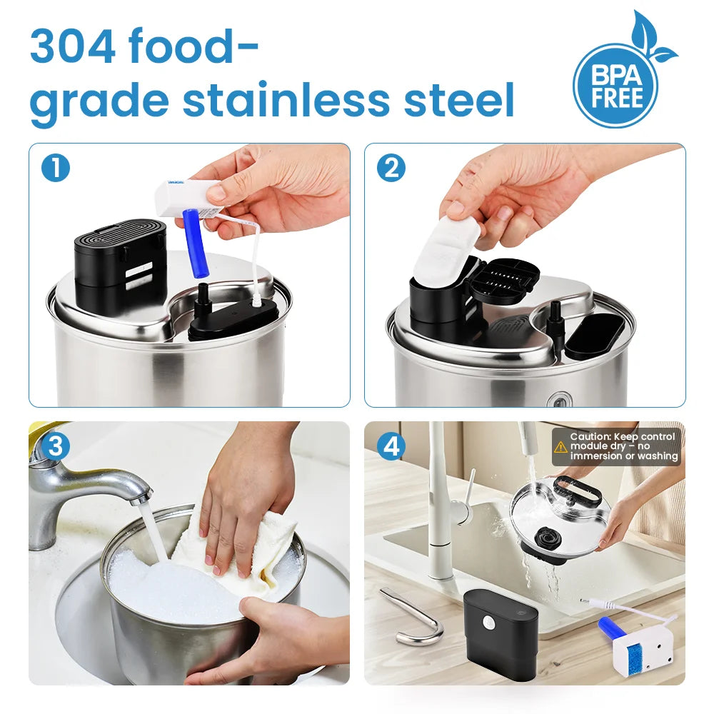 Cityflee Stainless Steel Cat Sensor Water Fountain Wireless Smart Dispenser