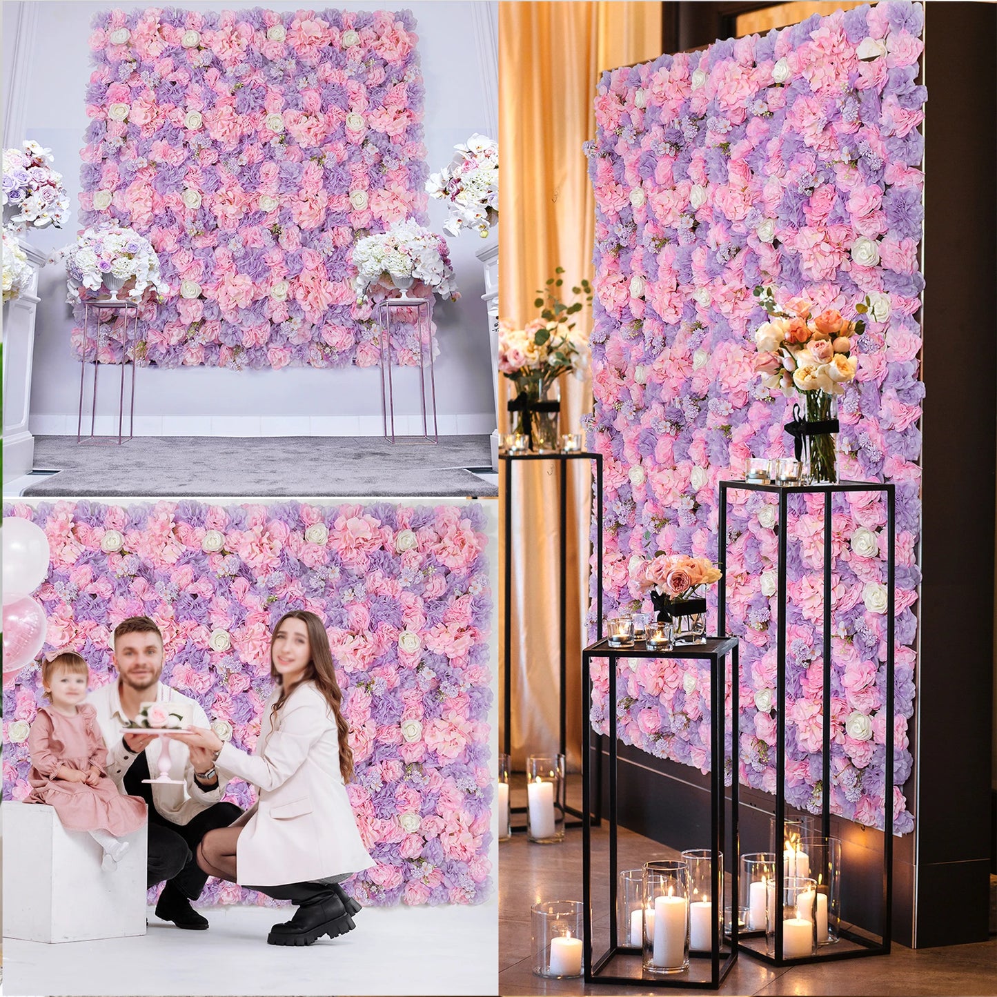 RUEESEECN 12 Pieces Flower Wall Backdrop 3D Rose Panels