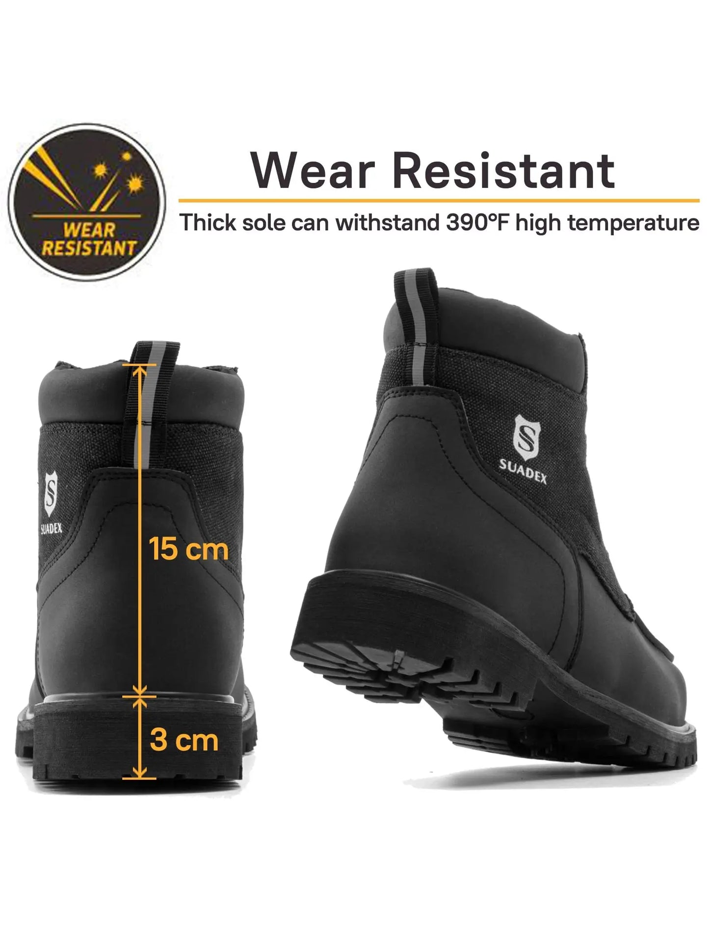 SUADEX Steel Toe Waterproof Work Boots for Men and Women