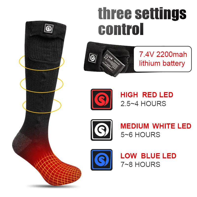 Snow Deer Winter Heated Sock Rechargeable Battery Thermal Stocking