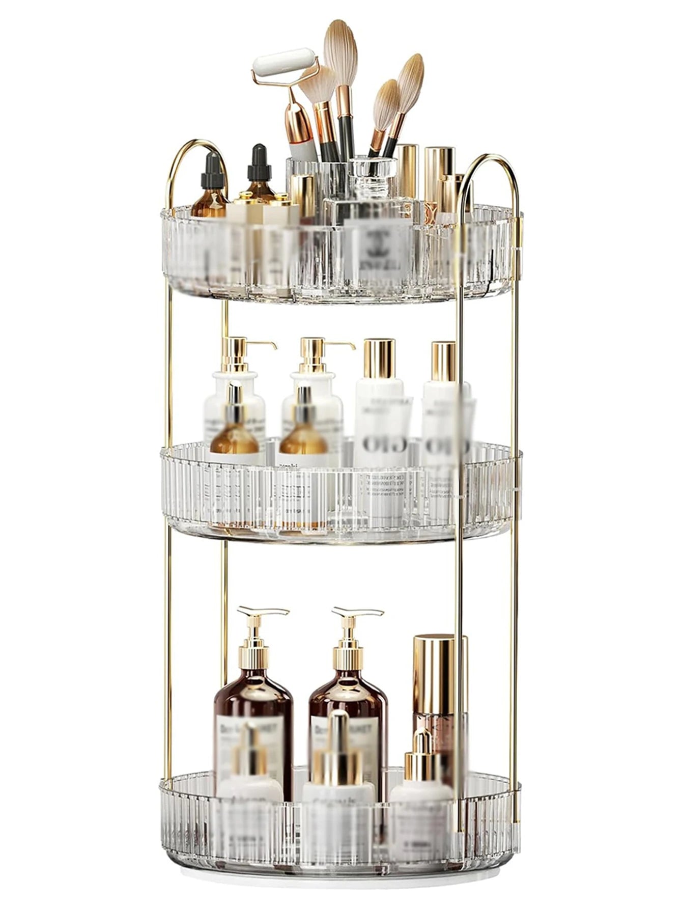 360 Degree Rotating Makeup Organizer Large Capacity For Bathroom Vanity