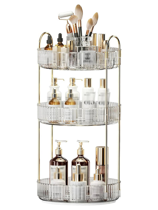 360 Degree Rotating Makeup Organizer Large Capacity For Bathroom Vanity