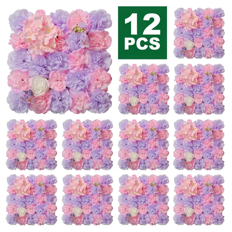 RUEESEECN 12 Pieces Flower Wall Backdrop 3D Rose Panels