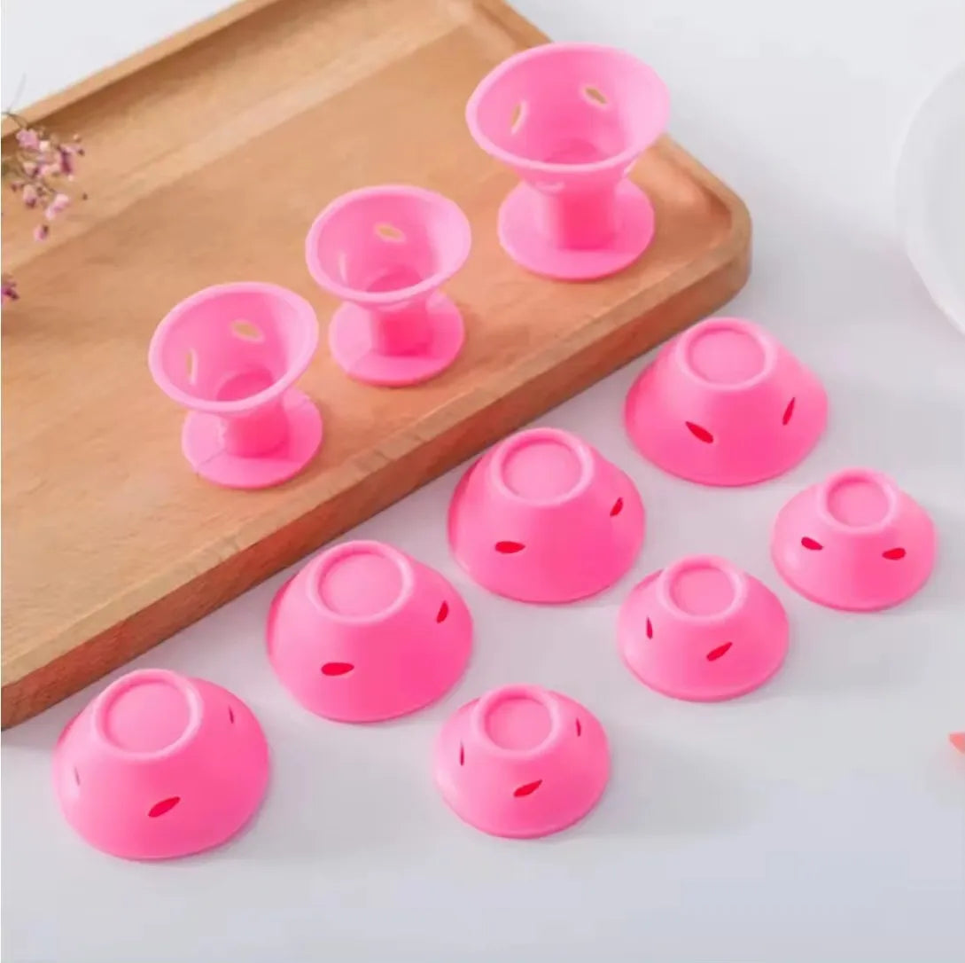 Silicone Rubber Hair Curlers Heatless Rollers For DIY Styling