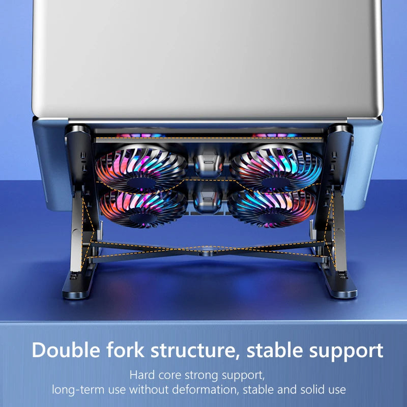 Jaysuing Laptop Cooling Pad With 4 Fans Foldable Stand RGB