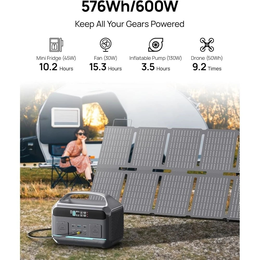 600W Portable Power Station With 576Wh LiFePO4 Battery