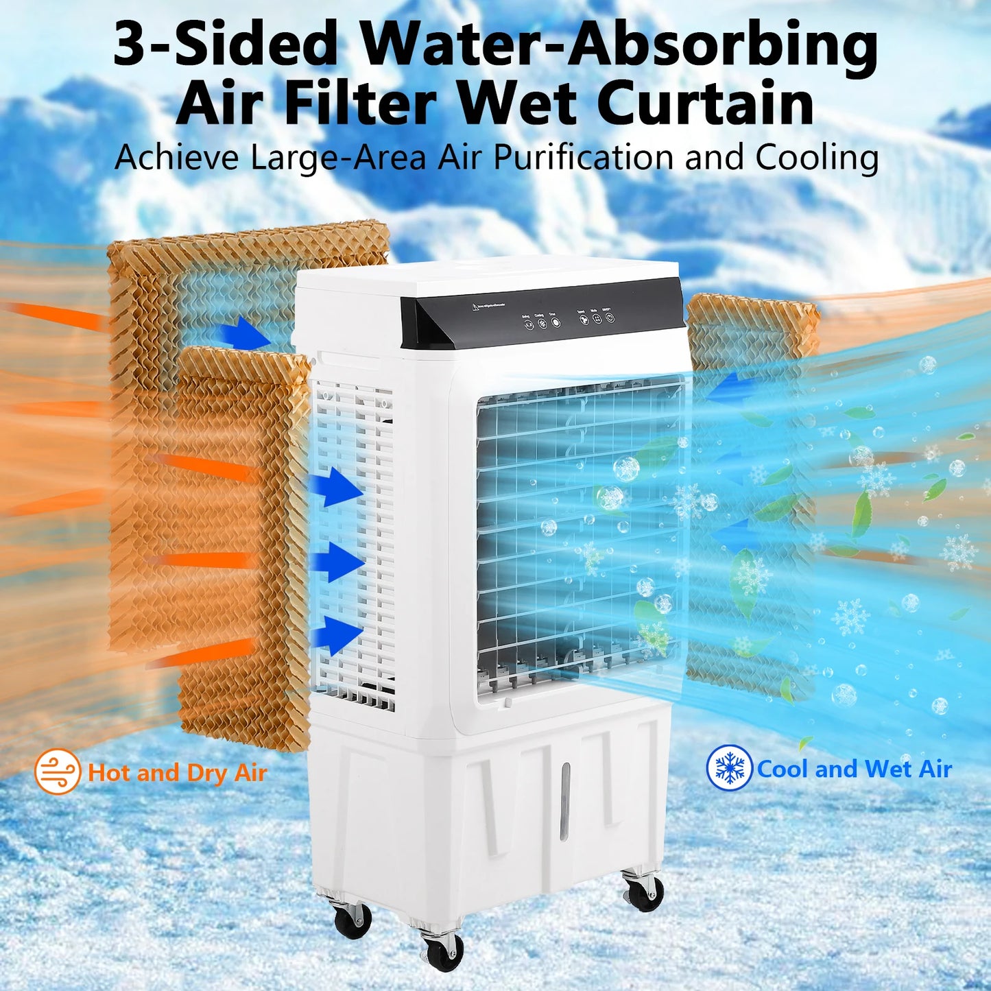 acekool Evaporative Air Cooler 1800CFM Remote 12H Timer