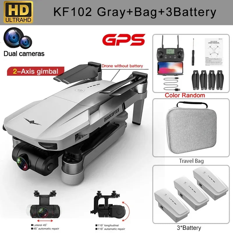 QJ KF102 4K GPS Drone With 2-Axis Gimbal FPV Foldable