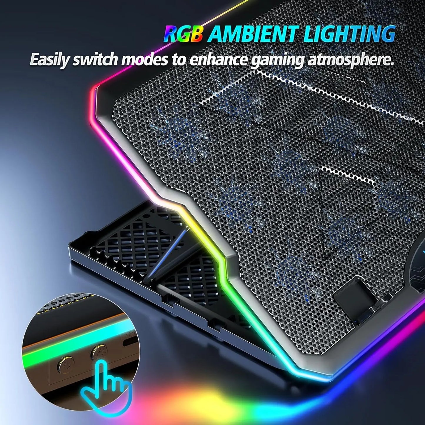 XMSJ Gaming Laptop Cooling Pad Featuring 15 Quiet Fans