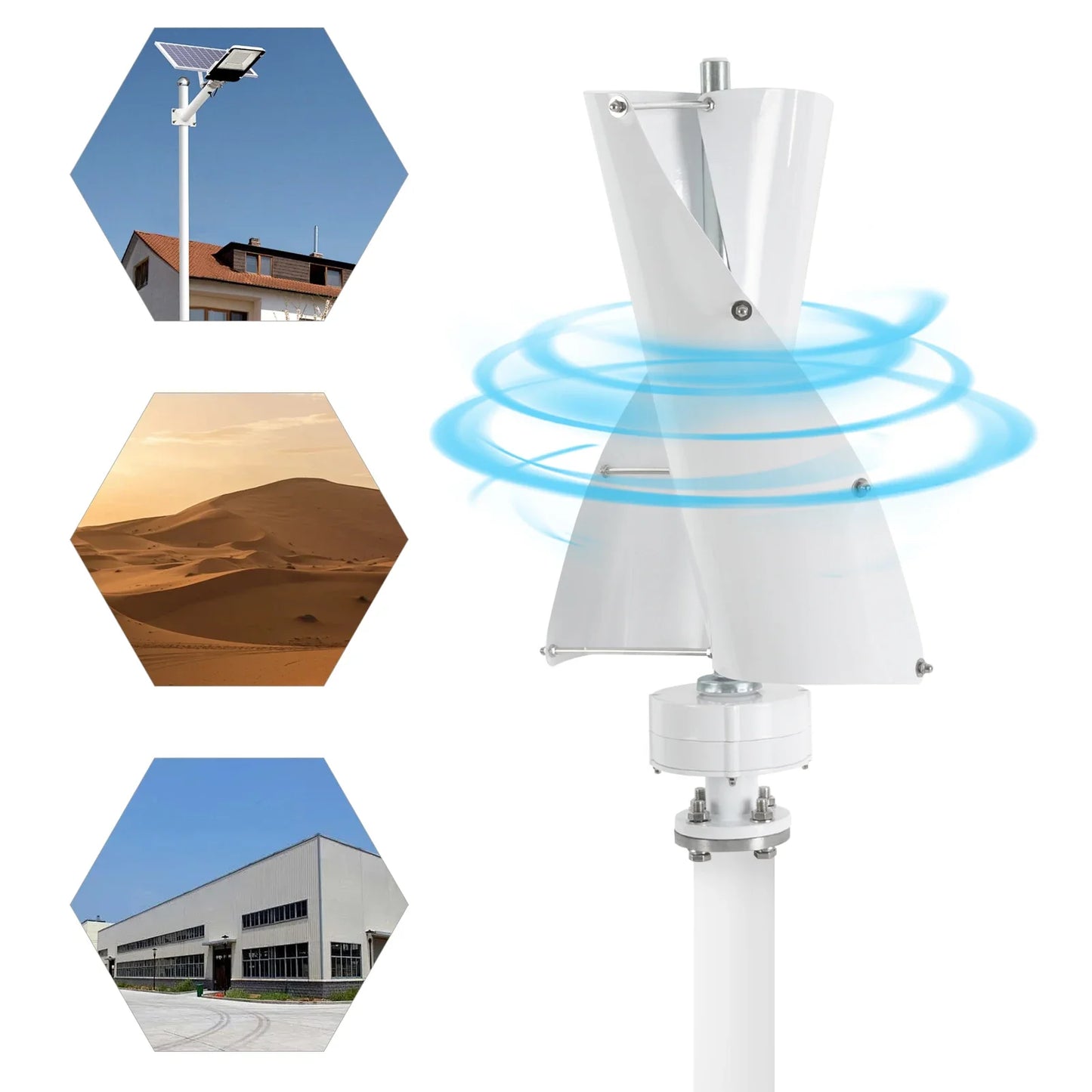 500W 12V IP67 Wind Turbine Generator Kit Vertical Axis Home