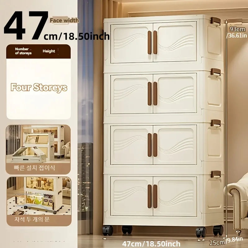 NONECN Foldable Storage Box With Clear Door For Home Organization