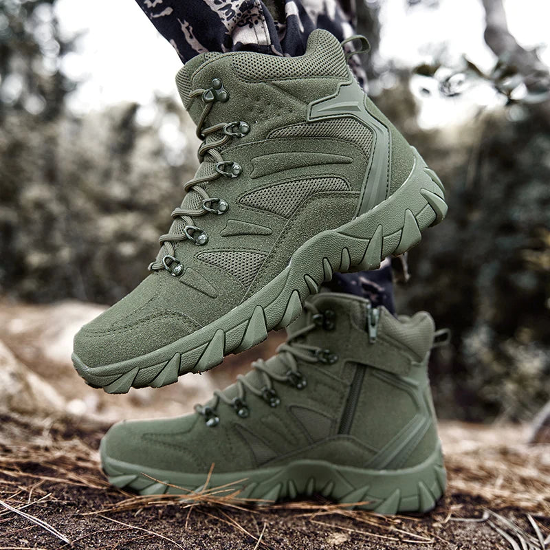 Louis Kadhrcn Mens Motorcycle Boots Lightweight Casual Tactical Side Zipper
