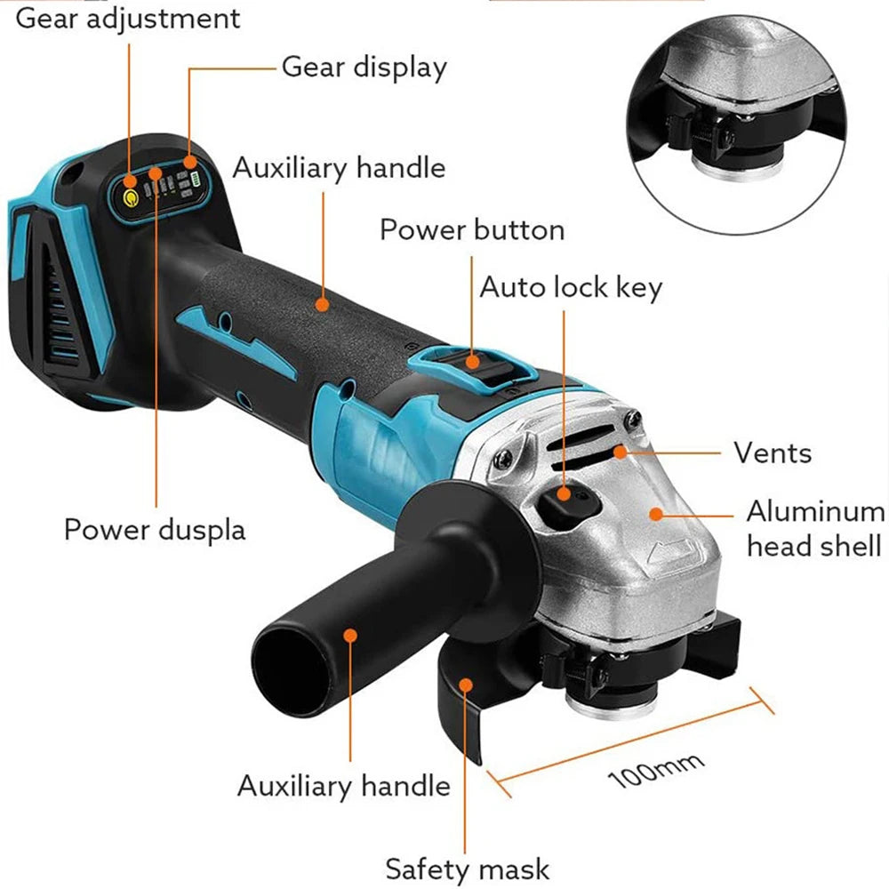 Magnitt 18V Brushless Angle Grinder And Impact Wrench Combo Kit