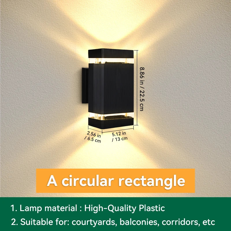 Outdoor Wall Light Waterproof LED E27 Square Lamp Exterior