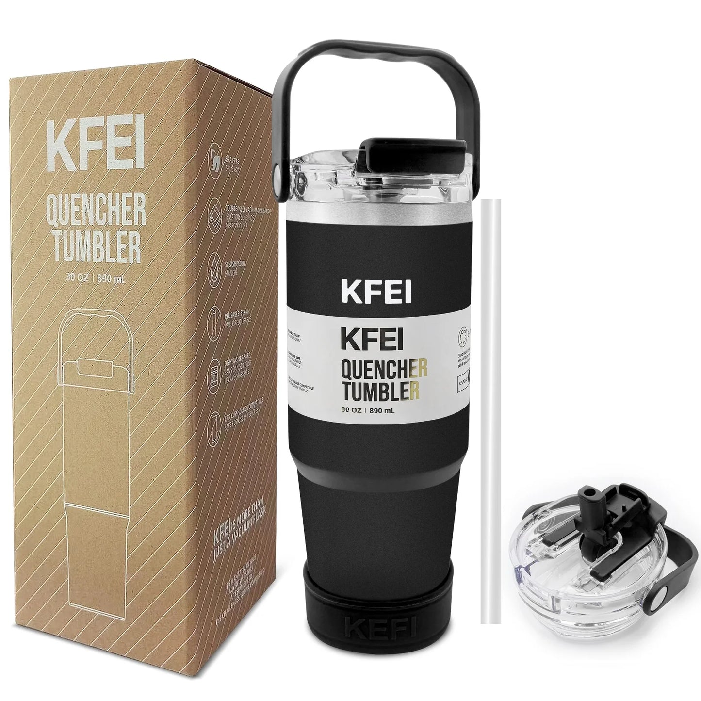 NONEDrinkware Double Wall Stainless Steel Tumbler With Lid And Straw