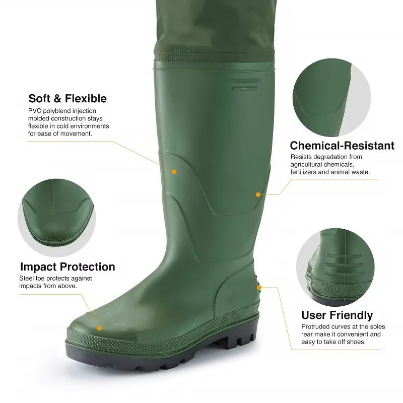 Unisex Waterproof Fishing Waders With Boots For Men Women